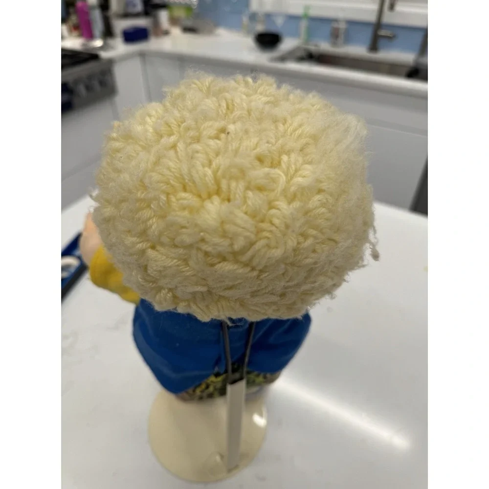 Vintage Cabbage Patch Kids Boy Doll Blonde Yarn Hair Skateboard Shirt 90s Retro
